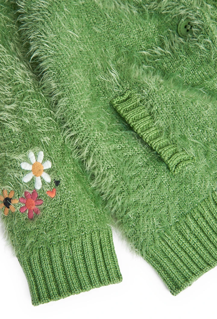 Jaqueta tricotosa de nadó nena verd