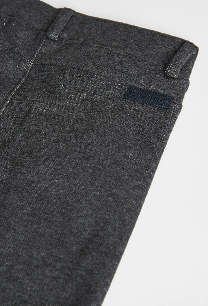 Pantalón franela punto de bebé gris oscuro -BCI