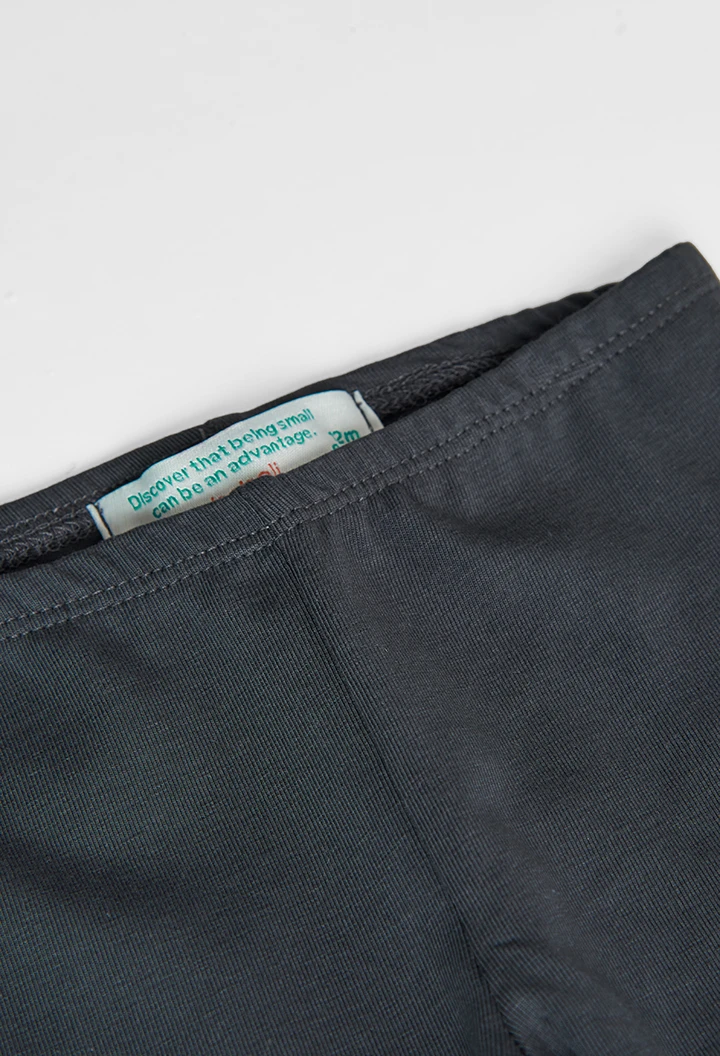 Pantalón felpa denim crudo de bebé niño -BCI