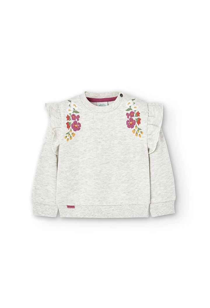 Fleece sweatshirt for baby girl -BCI