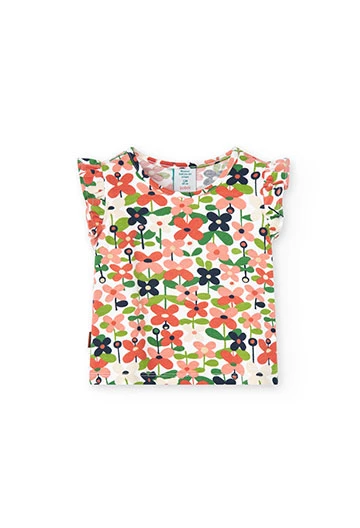 Strick-Shirt mit Blumendruck für Baby-Mädchen