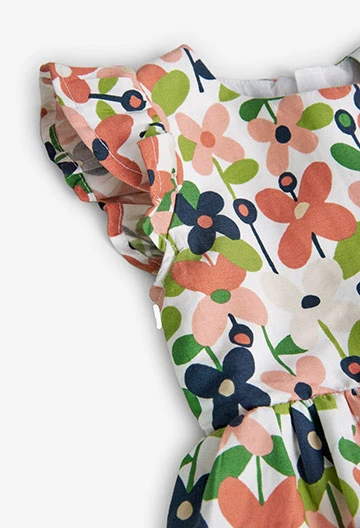 Satin-Kleid, mit Blumenaufdruck, für Baby-Mädchen