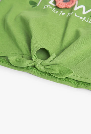 Maglietta in jersey verde neonata