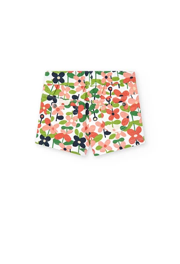 Baby girl's floral print plush shorts