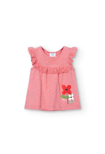 Strick-Shirt, für Baby-Mädchen, in Farbe Lachsrot