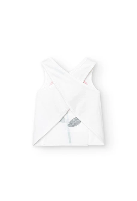 Maglietta bianca in jersey da neonata