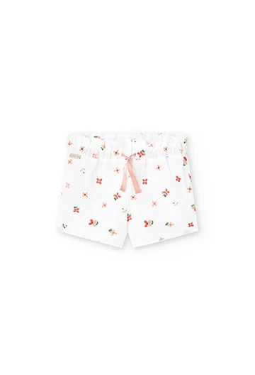 Baby girl\'s fantasy fabric printed Bermuda shorts