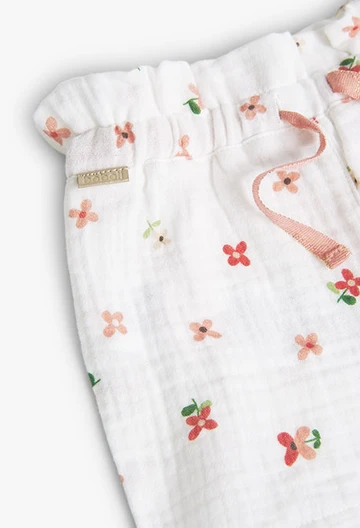 Bermuda stampati in tessuto a fantasia da neonata