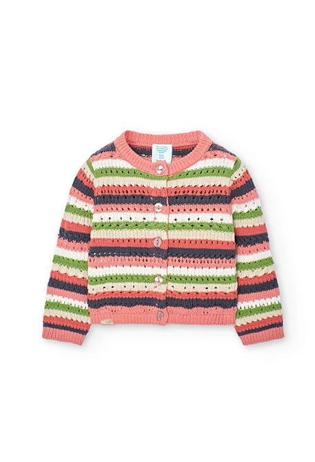 Baby girl's salmon knit jacket