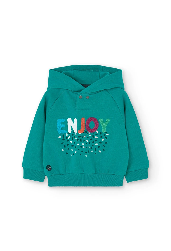 Fleece sweatshirt for baby girl in green