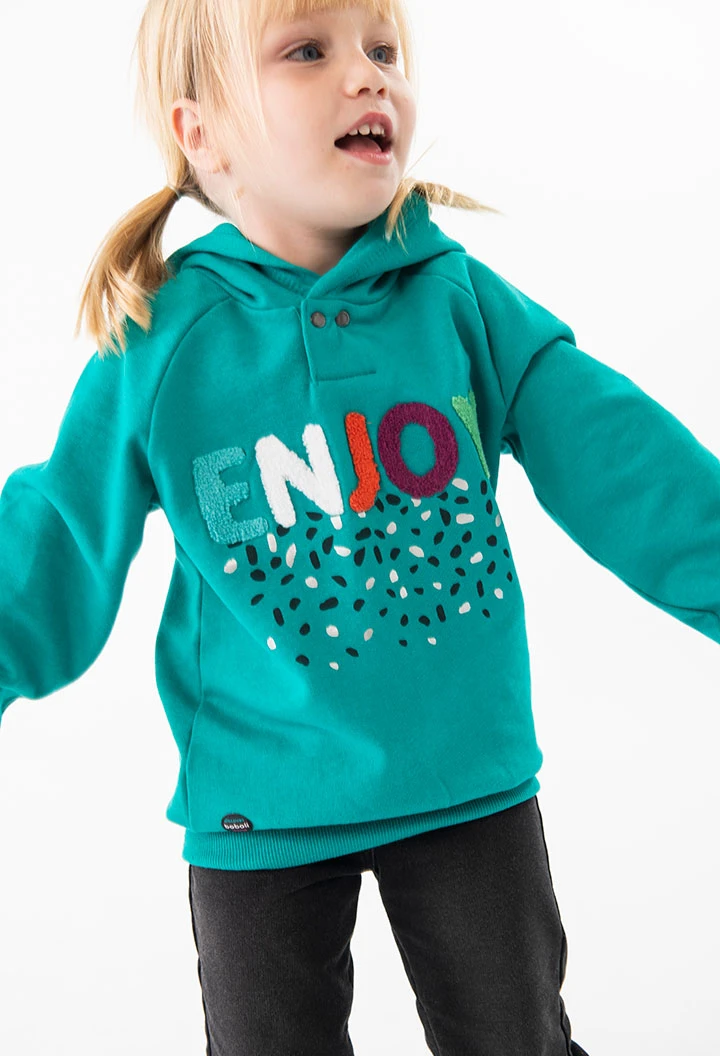 Sweatshirt de pelfa para bebé menina em verde