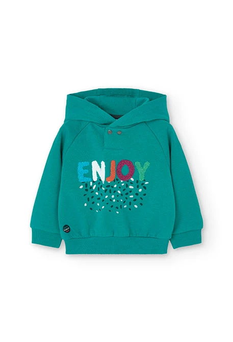 Fleece sweatshirt for baby girl in green