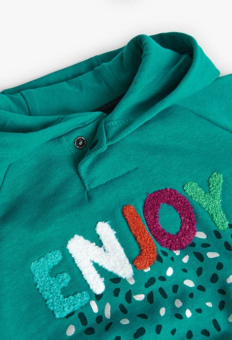 Fleece sweatshirt for baby girl in green