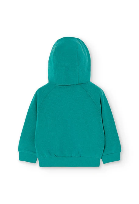 Fleece sweatshirt for baby girl in green