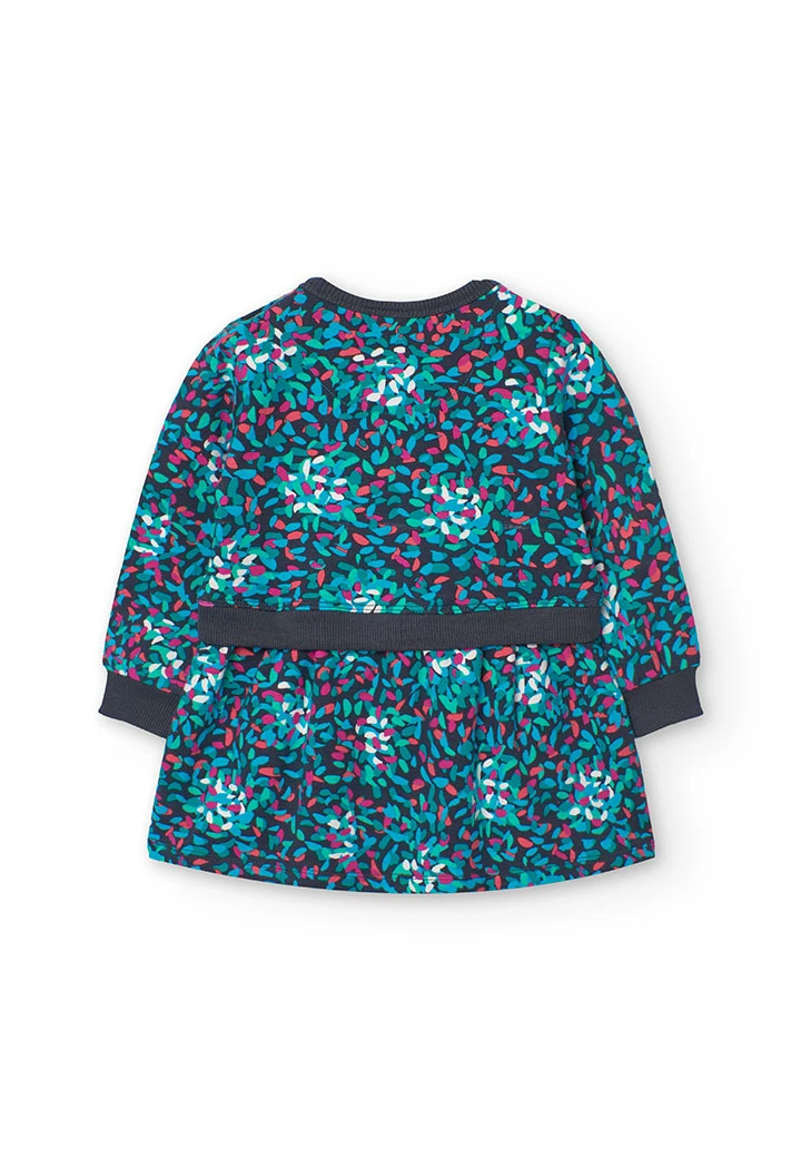 Robe en molleton pour bébé fille avec imprimé en couleur verte