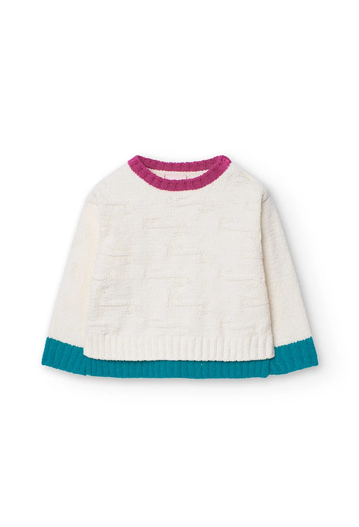 Maglione in tricot per neonato bianco