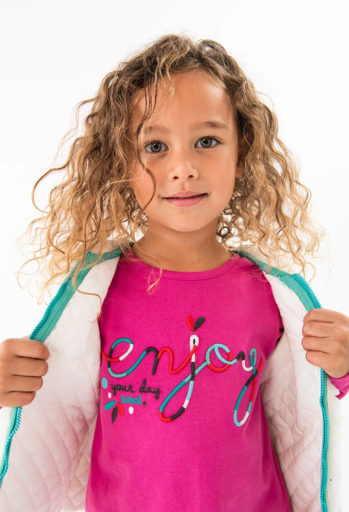 Camiseta de punto liso para bebé niña en rosa