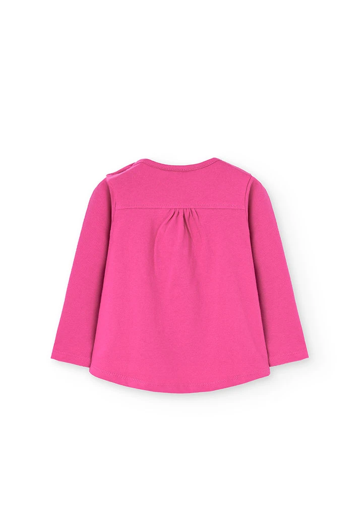 T-shirt  uni en tricot pour bébé fille en rose