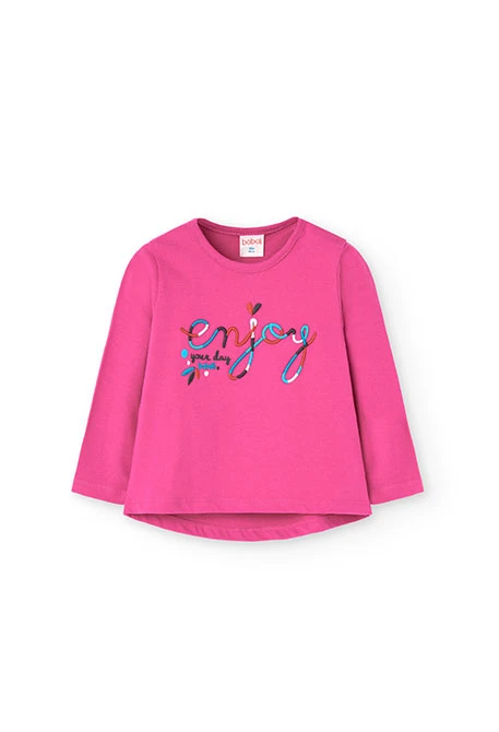 Camiseta de punto liso para bebé niña en rosa