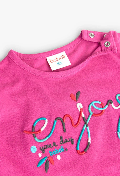 Maglietta in maglia liscia per neonato rosa