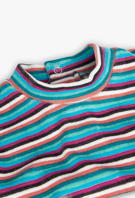 Camiseta de terciopelo de bebé niña listado en varios colores