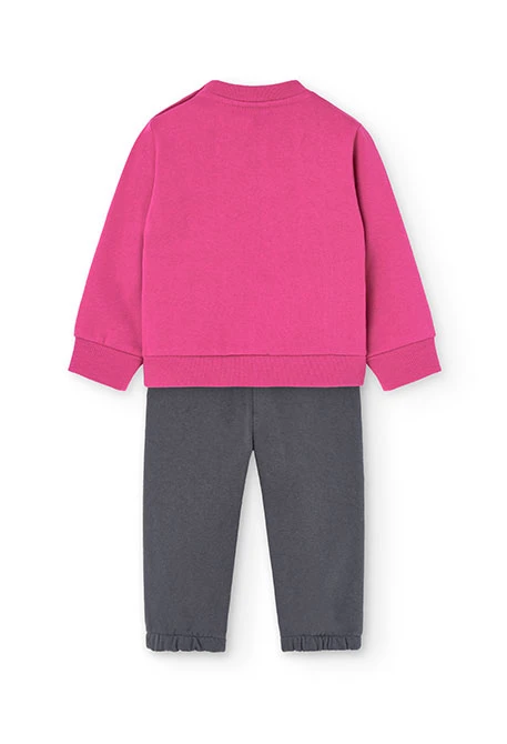 Set of sweatshirt and trousers for baby girl in pink