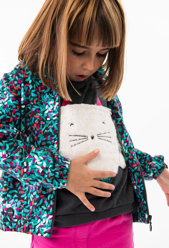 Sweatshirt de pelfa para bebé menina em cinza