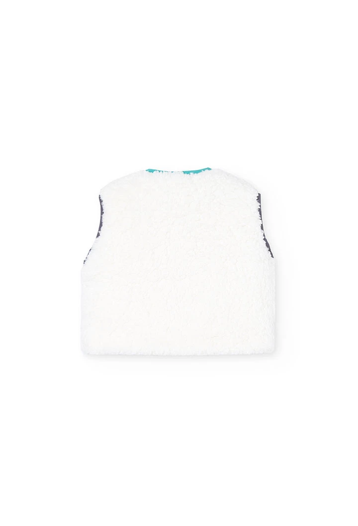 White fleece vest for baby girl