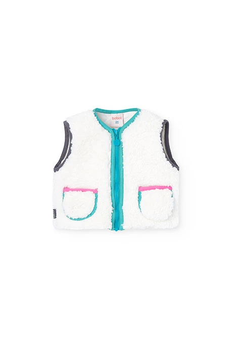 Gilet di pelliccia per neonato bianco