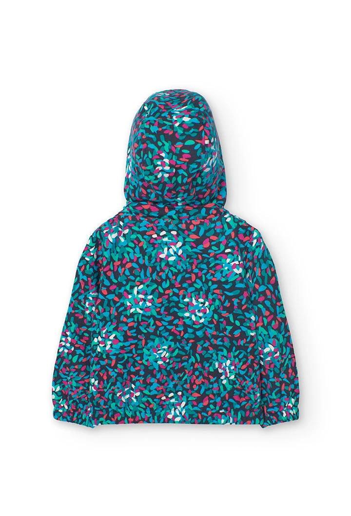 Sweatjacke mit Kapuze für Baby-Mädchen mit grünem Print