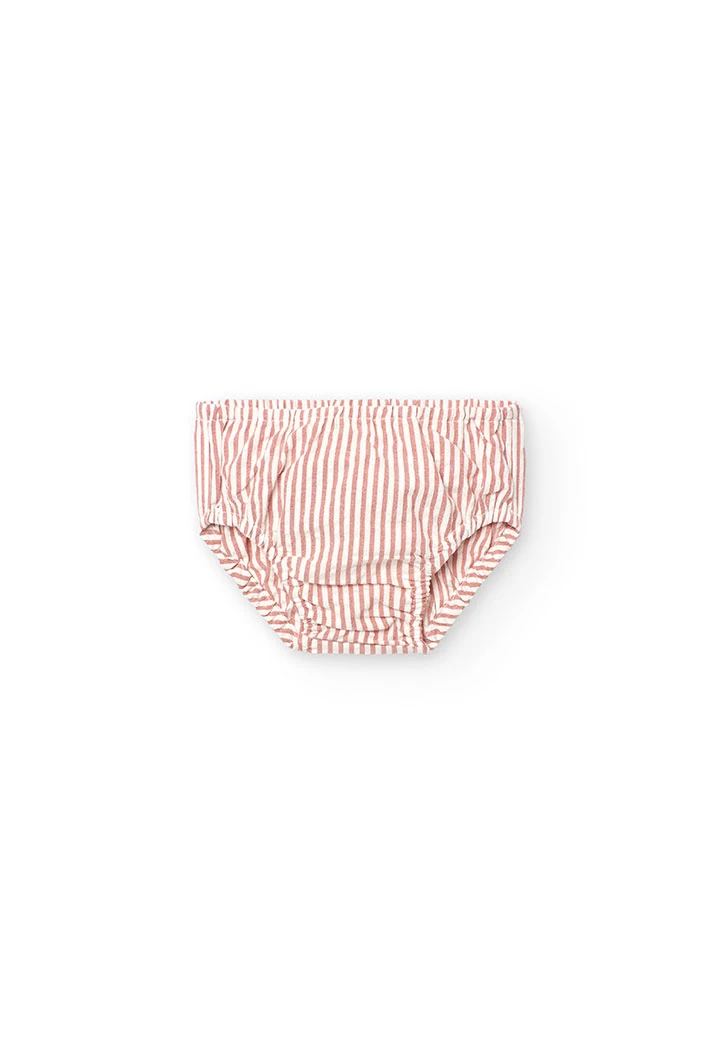 Robe en popeline pour bébé fille à rayures rouges et blanches