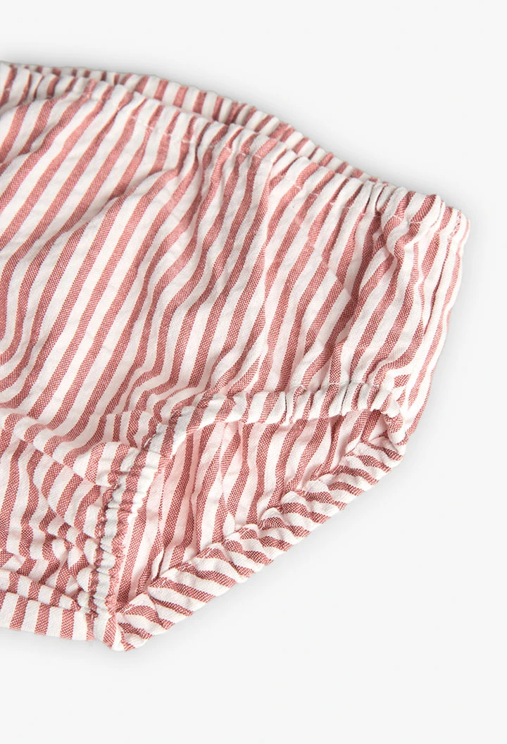 Robe en popeline pour bébé fille à rayures rouges et blanches