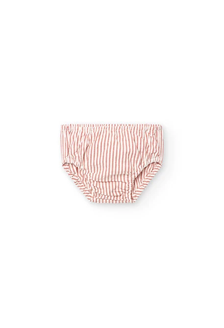 Robe en popeline pour bébé fille à rayures rouges et blanches