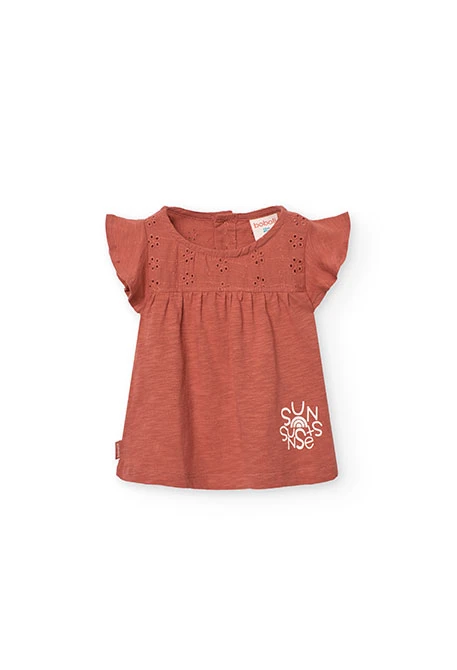 Maglietta in maglia per neonata di colore arancione