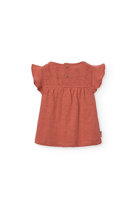 Camiseta de punto para bebé niña en color naranja