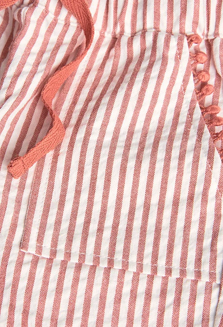 Popelinehose für Babys in Orange-Weiß gestreift