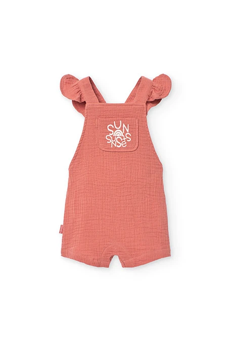 Mono de punto para bebé niña en color naranja