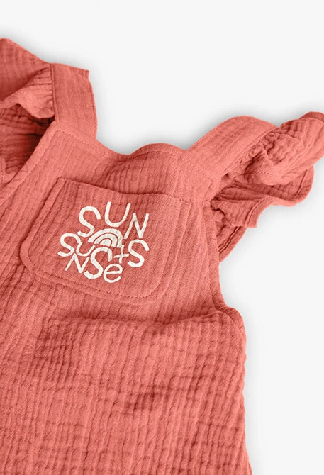 Mono de punto para bebé niña en color naranja