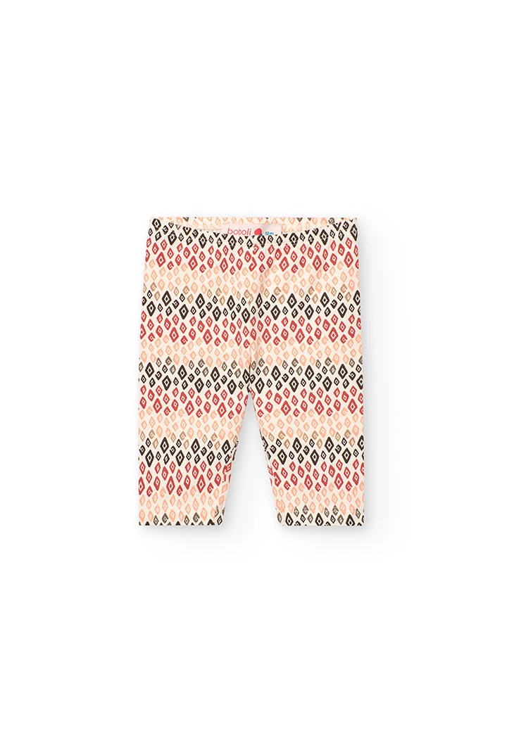 Set composto da maglietta e pantalone a maglia per neonata in colore salmone.