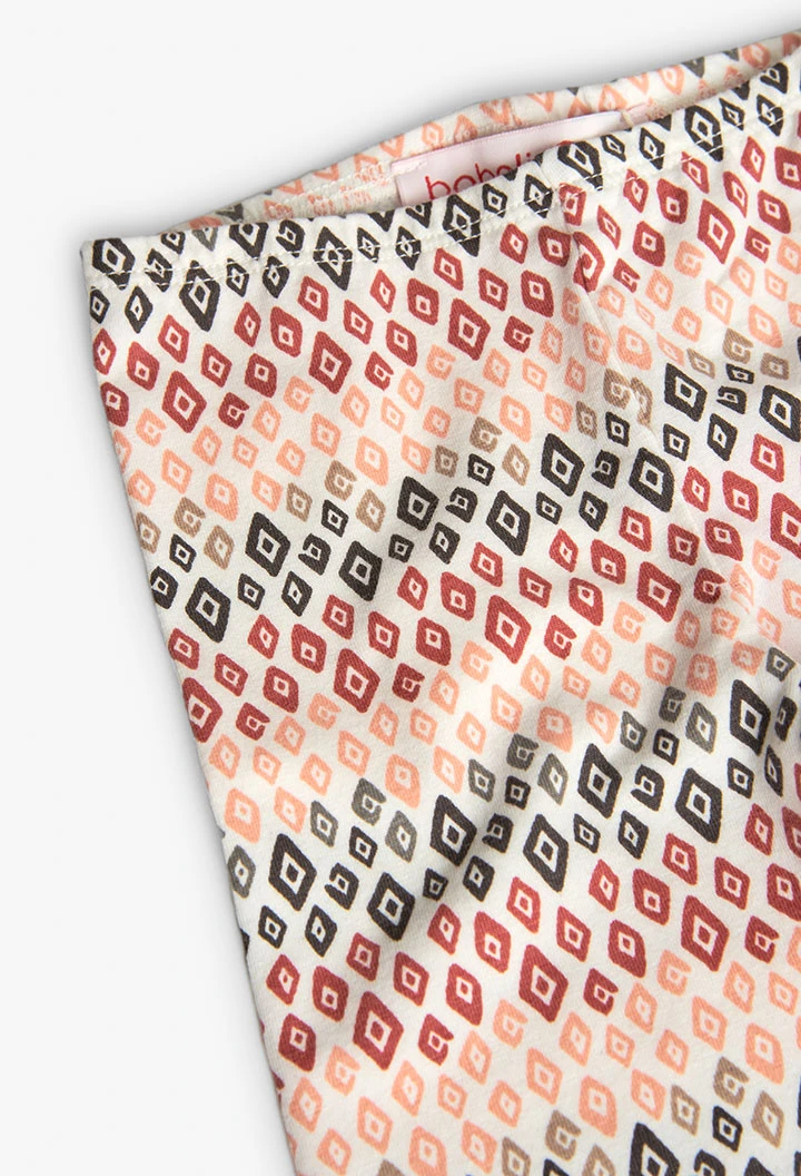 Set composto da maglietta e pantalone a maglia per neonata in colore salmone.