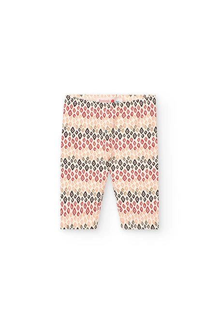 Conjunto de camiseta y pantalón de punto para bebé niña en color salmón