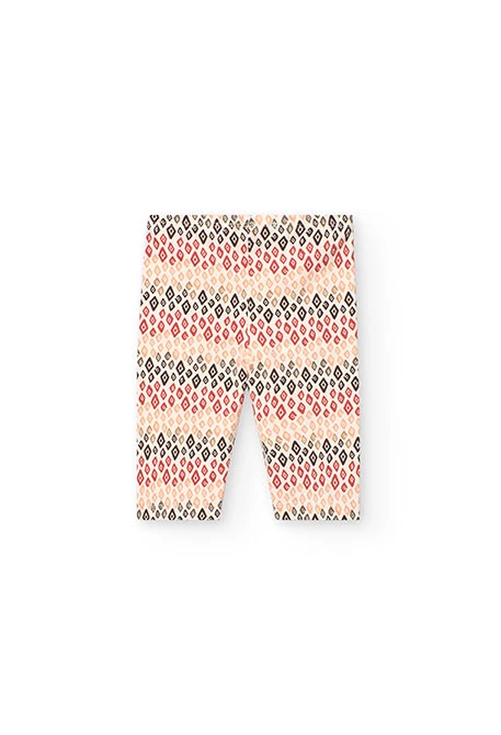 Conjunto de camiseta y pantalón de punto para bebé niña en color salmón