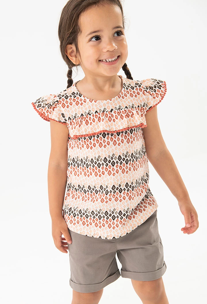T-shirt en tricot pour bébé fille de couleur pastel avec imprimé