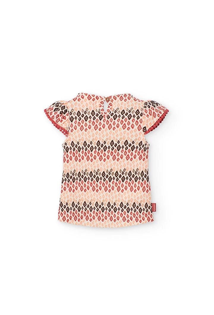 T-shirt en tricot pour bébé fille de couleur pastel avec imprimé