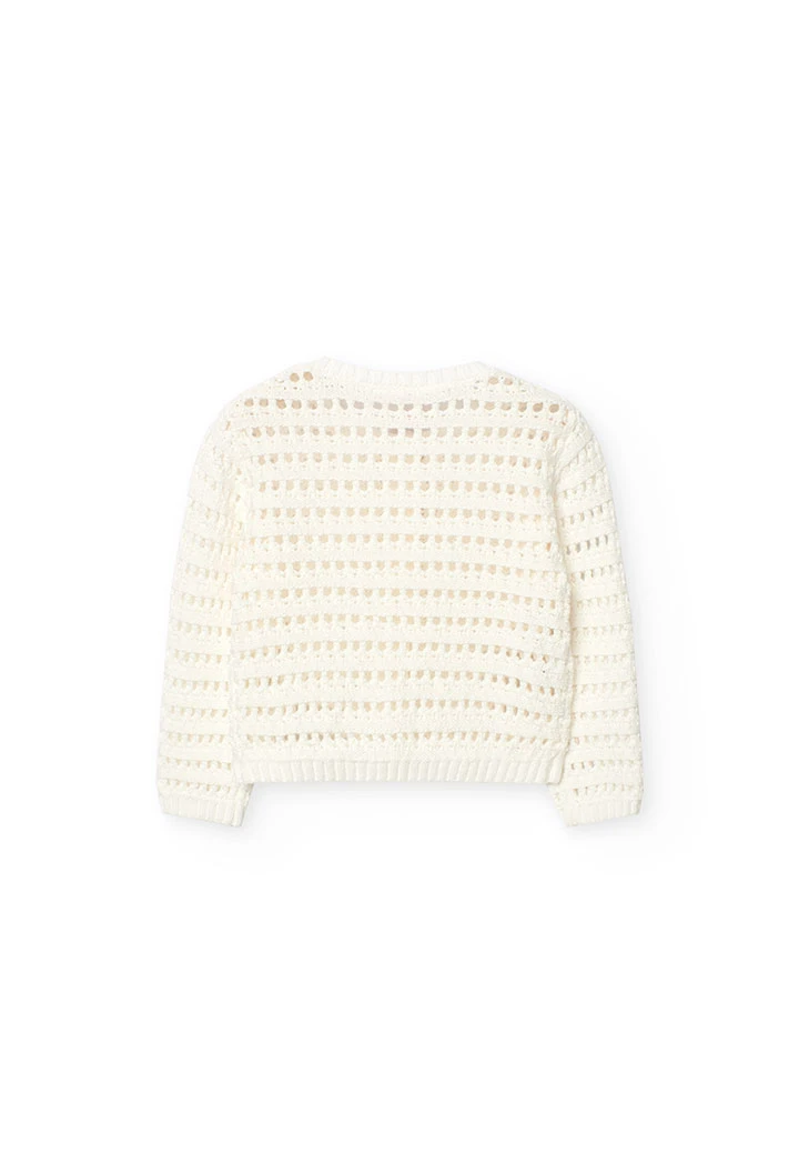 Veste en tricot pour bébé fille en blanc