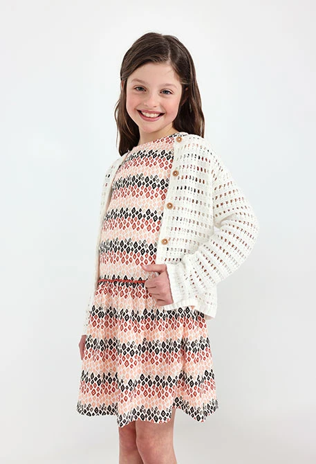 Giacca in maglia per bambina neonata in bianco