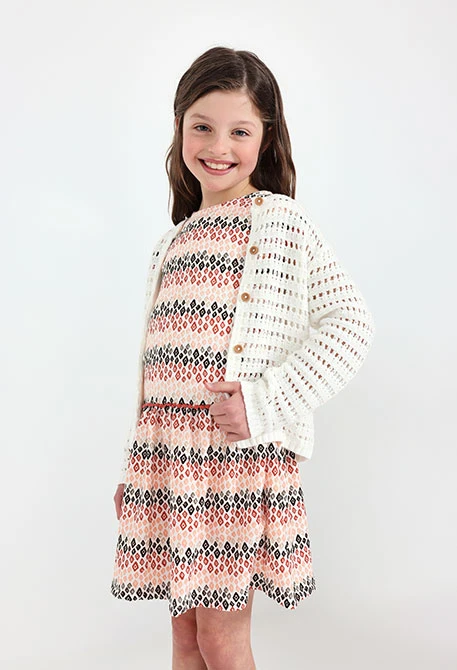 Giacca in maglia per bambina neonata in bianco