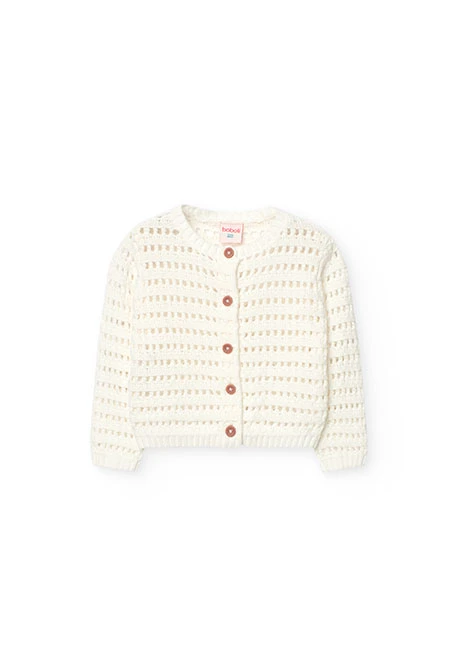 Veste en tricot pour bébé fille en blanc