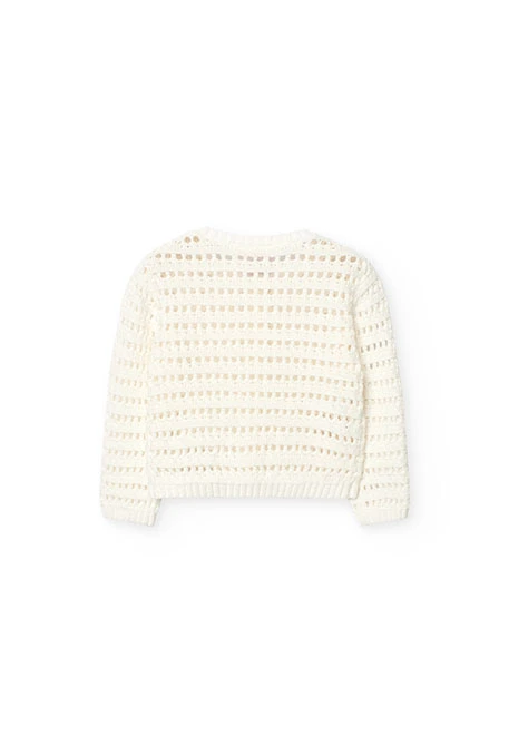 Veste en tricot pour bébé fille en blanc