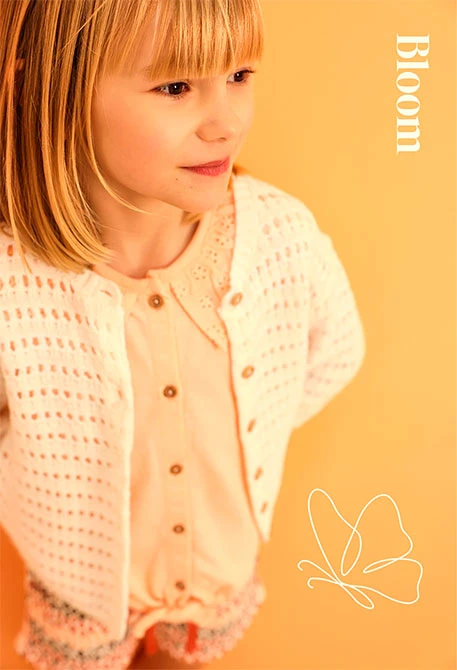 Tricot-Jacke für Baby-Mädchen in Weiß